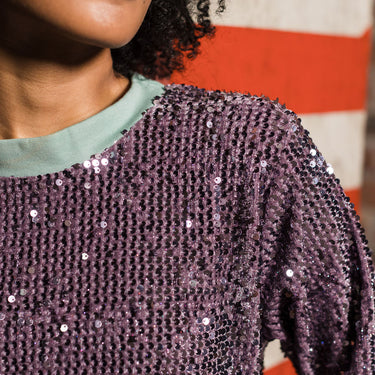 Sequin Sweatshirt | Purple