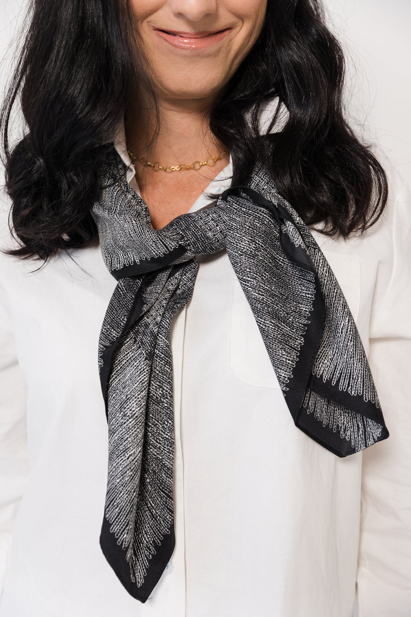 Large Square Scarf | Weave Black