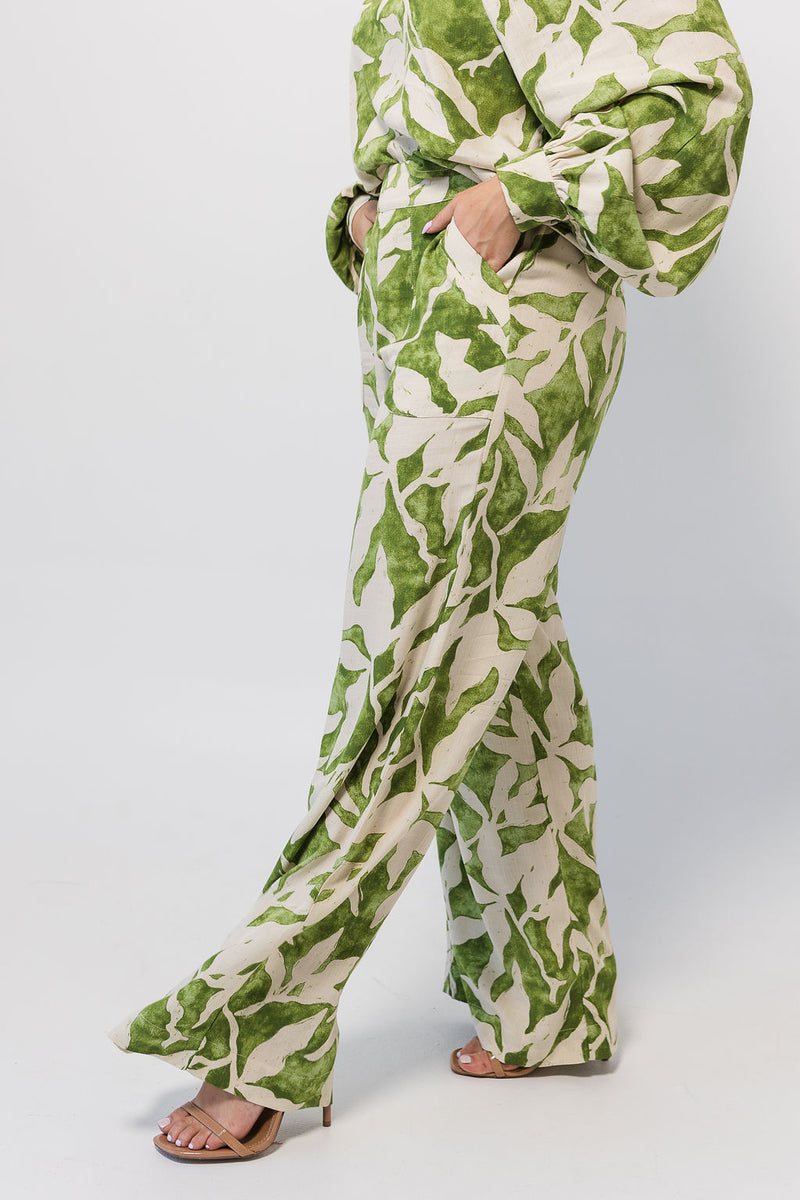 Wide Leg Pants | Green Leaf