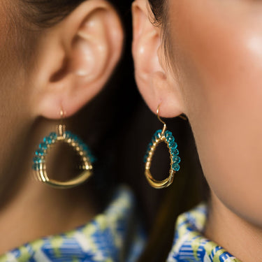 Beaded Triangle Earrings | Turquoise