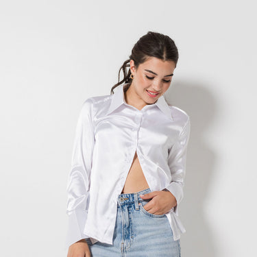Luxe Satin Shirt | White