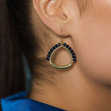 Beaded Triangle Earrings | Black