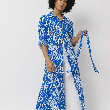 Maxi Shirt Dress | Blue Print