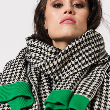 Houndstooth Cotton Wrap | Green