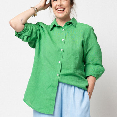 Luxe Spring Linen Shirt | Green