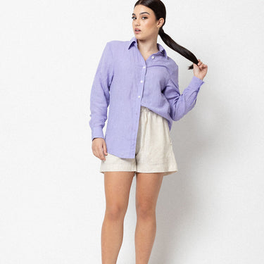 Luxe Spring Linen Shirt | Lilac