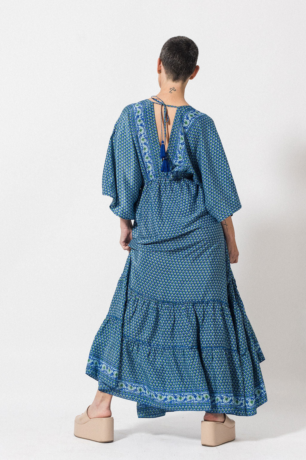 Morgan Maxi Dress | Azure Border Print