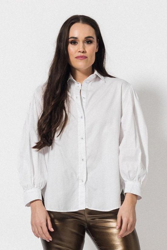 Sateen Boyfriend Shirt | White