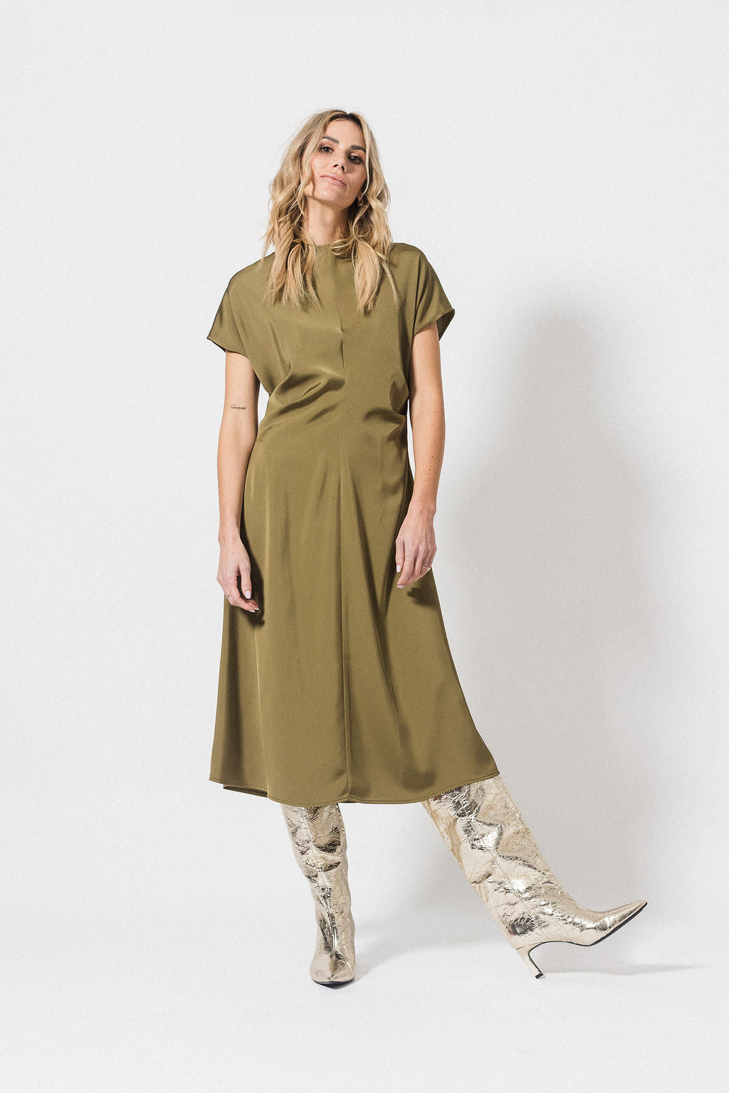 High Neck Dress | Lush Olive