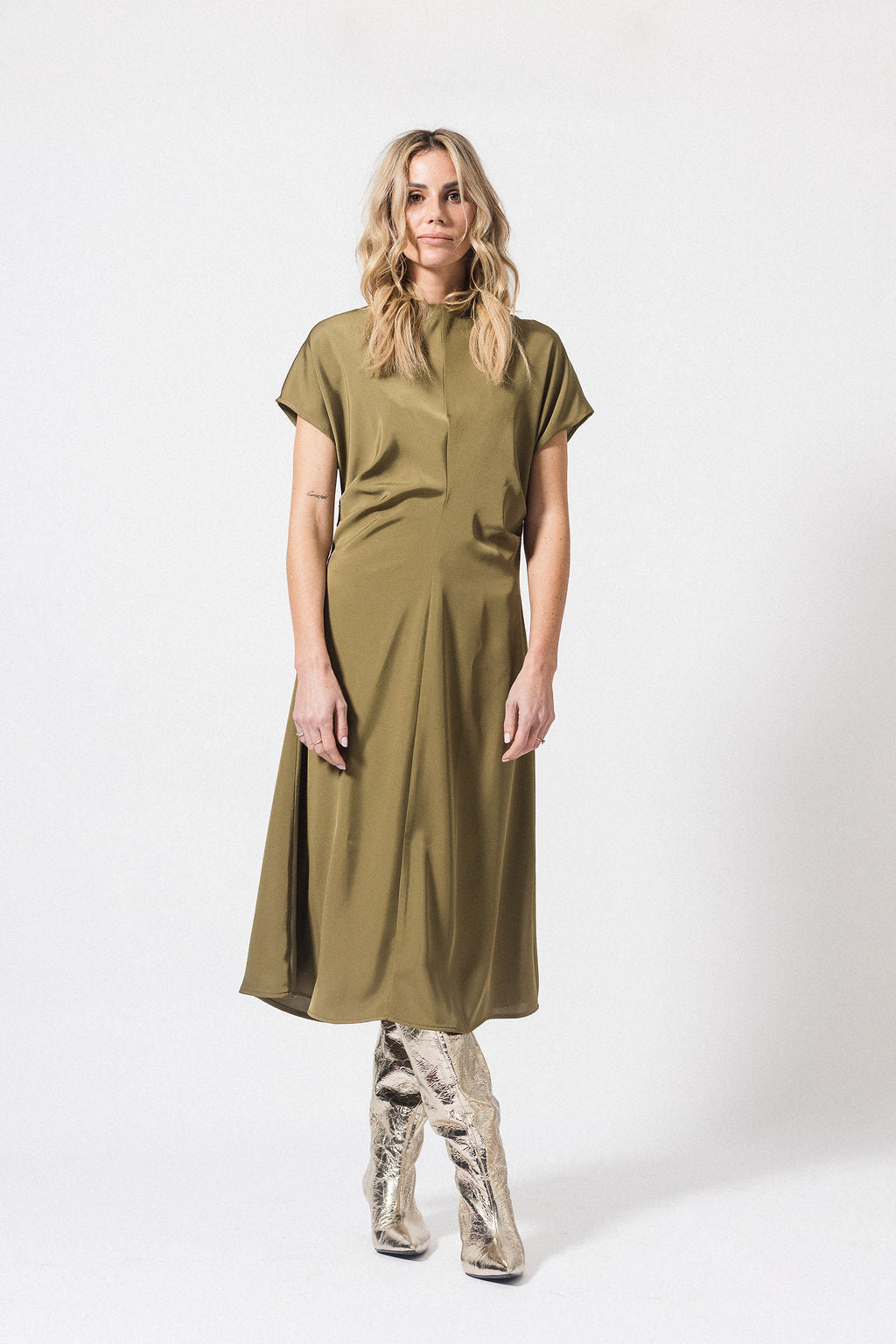 High Neck Dress | Lush Olive