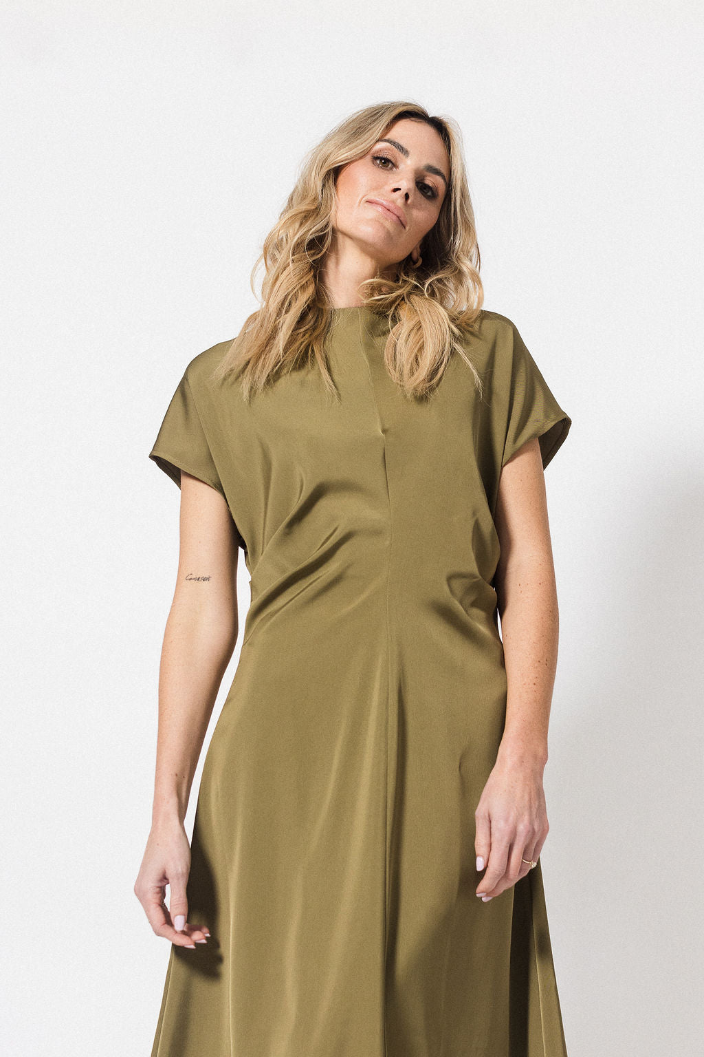 High Neck Dress | Lush Olive