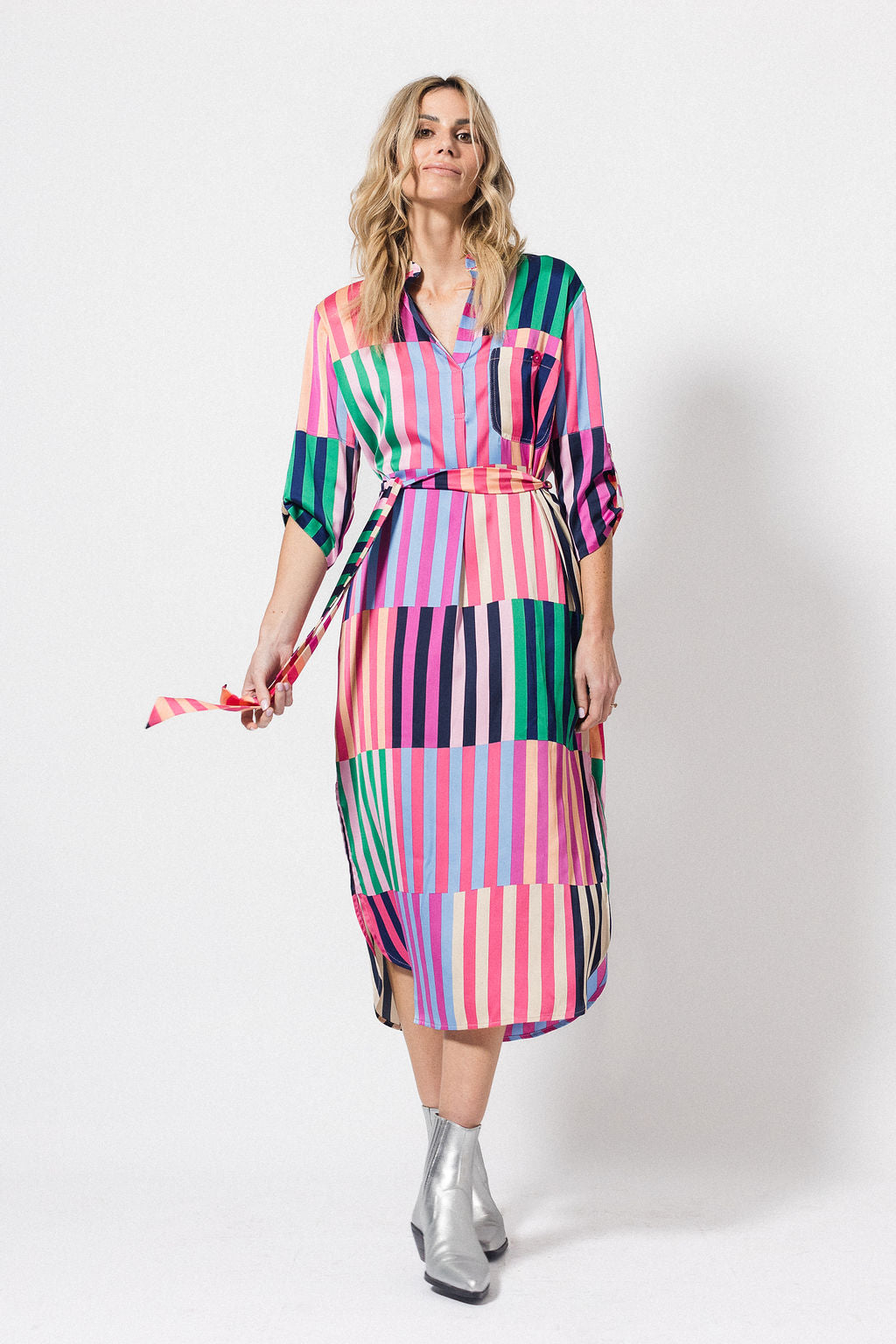 Shirt Dress | Multi Stripe