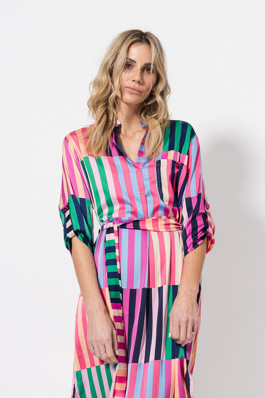 Shirt Dress | Multi Stripe