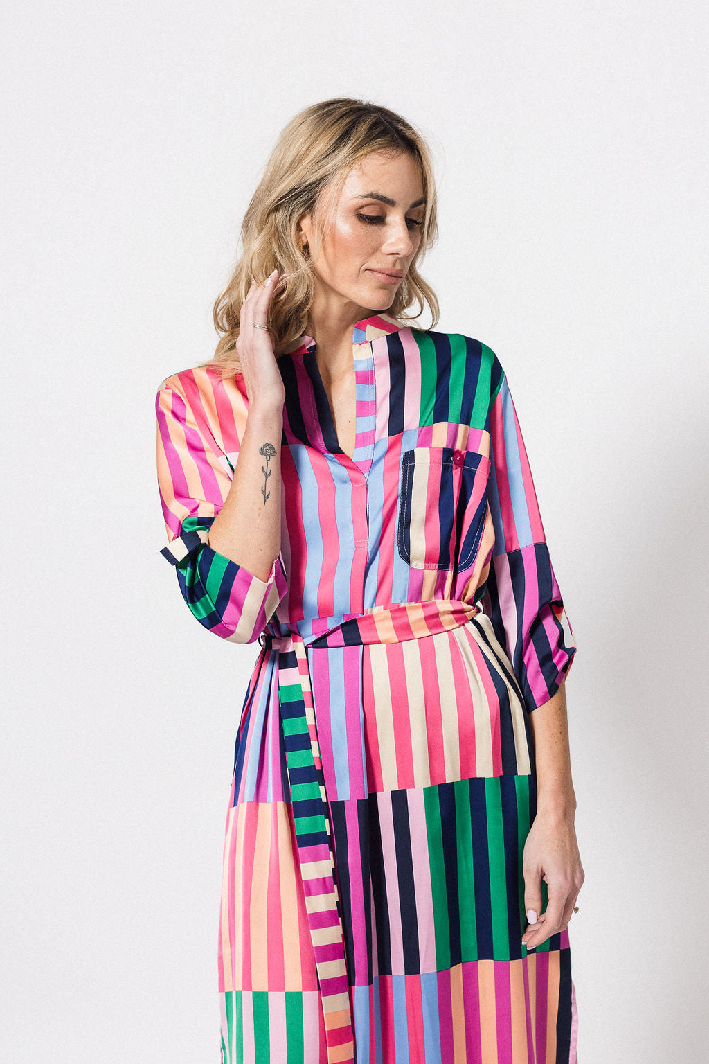 Shirt Dress | Multi Stripe