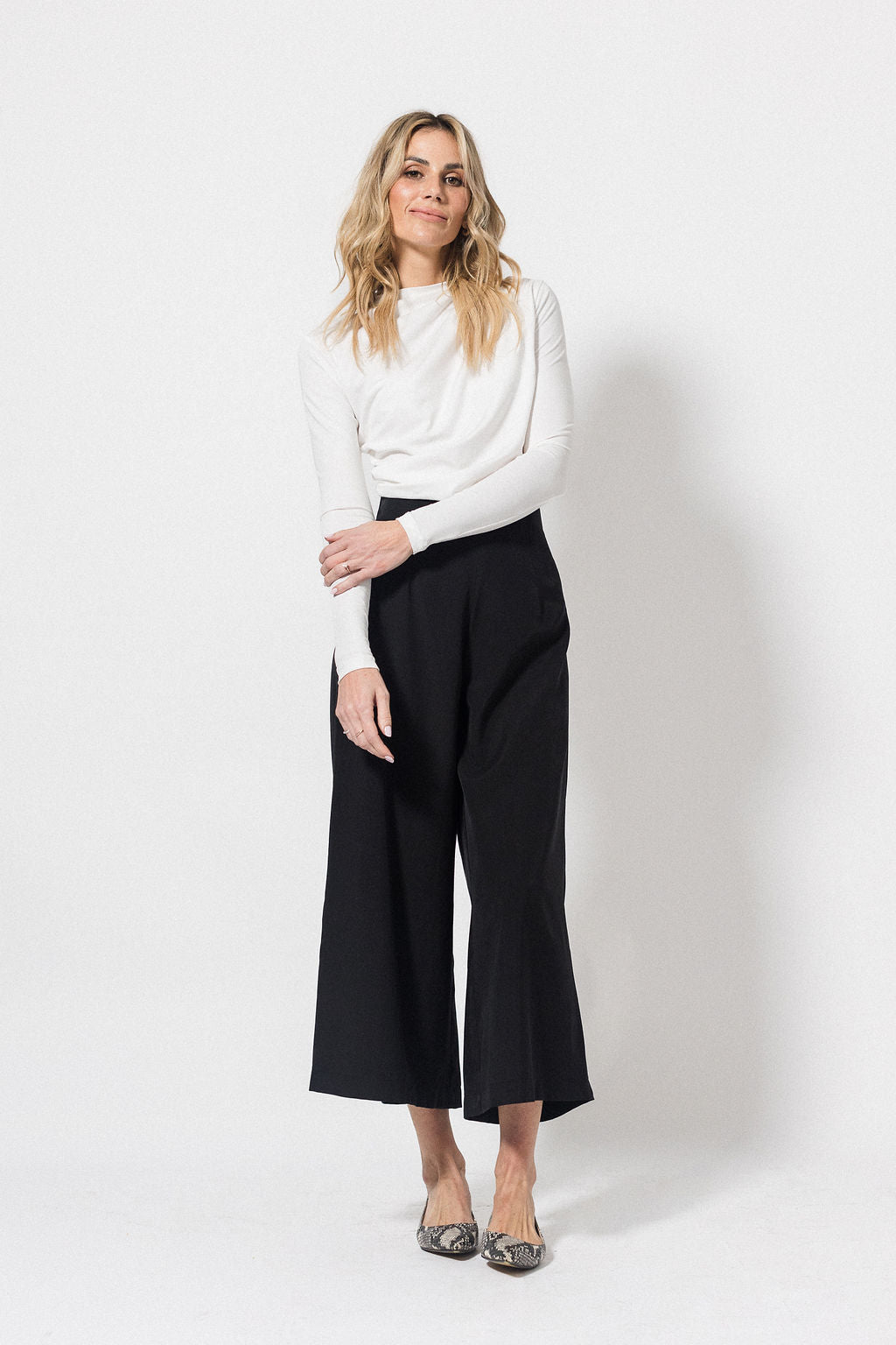 High Waisted Palazzo Pants | Black