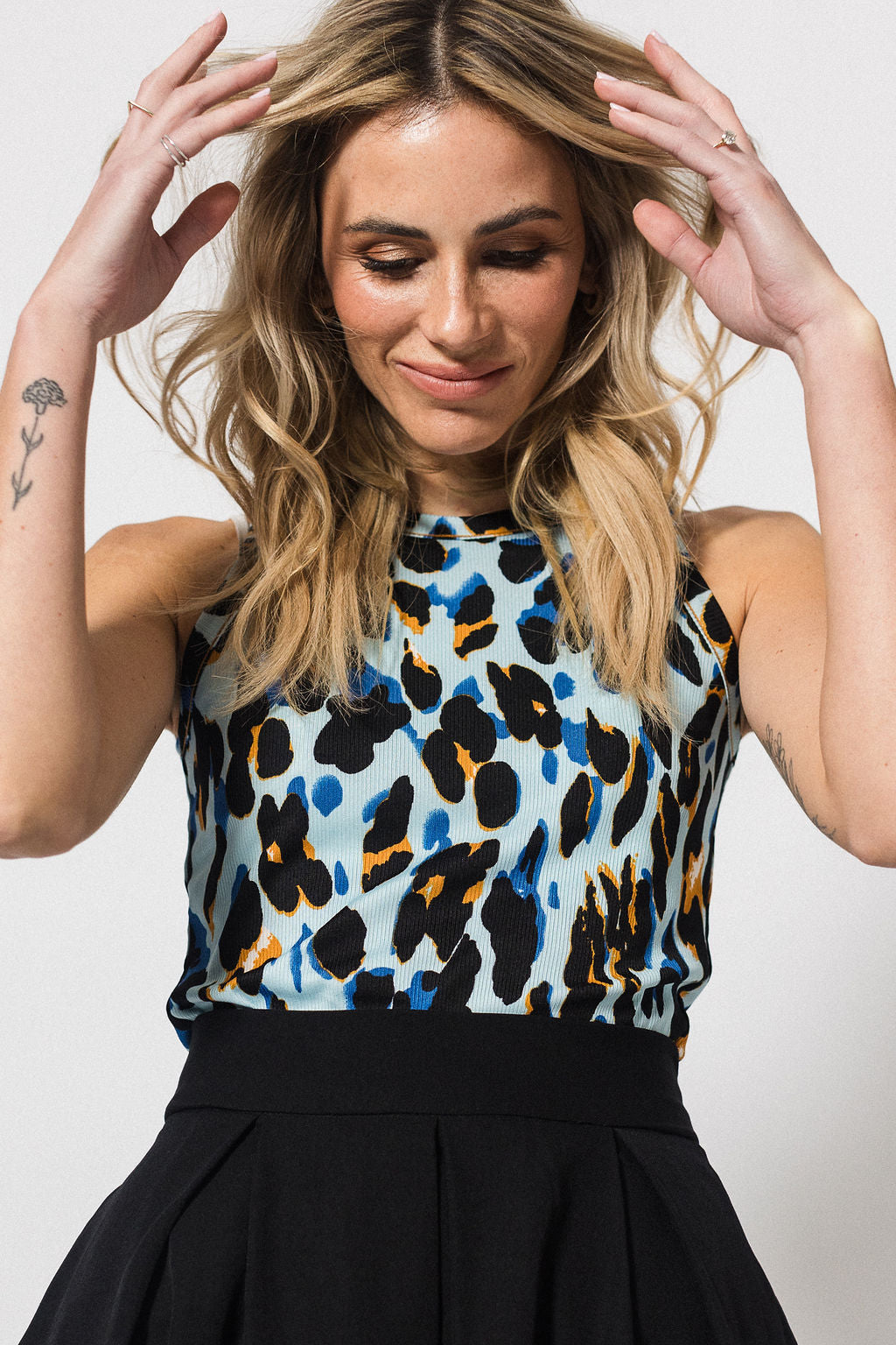 Racerback Vest | Blue Animal Print