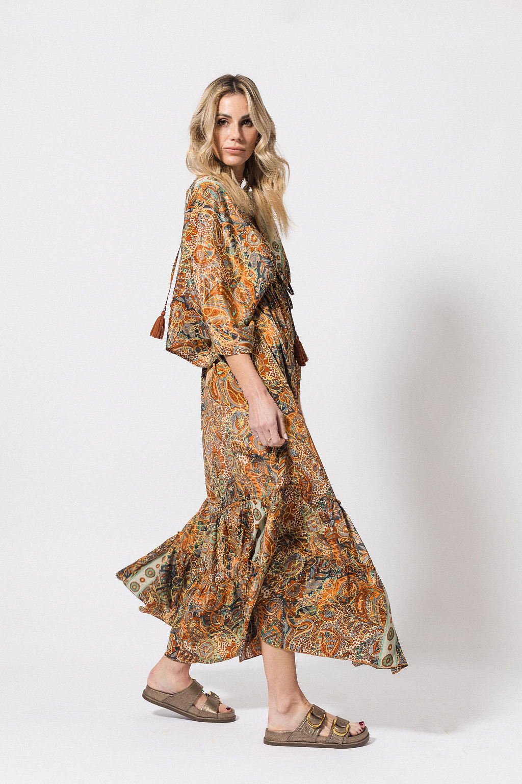 Morgan Maxi Dress | Bronzed Bloom Print