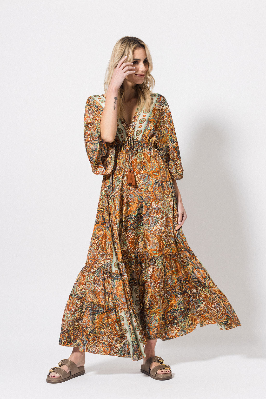 Morgan Maxi Dress | Bronzed Bloom Print