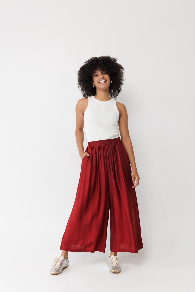 Serena Skirt Pant | Bordeaux
