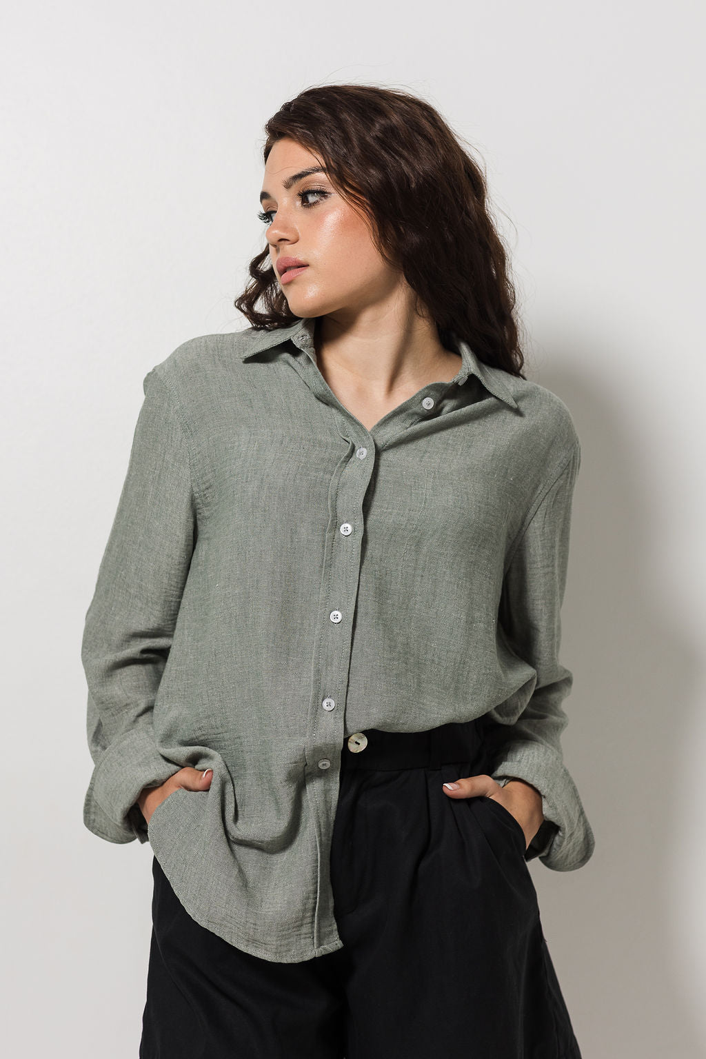 Luxury Linen Shirt | Sage