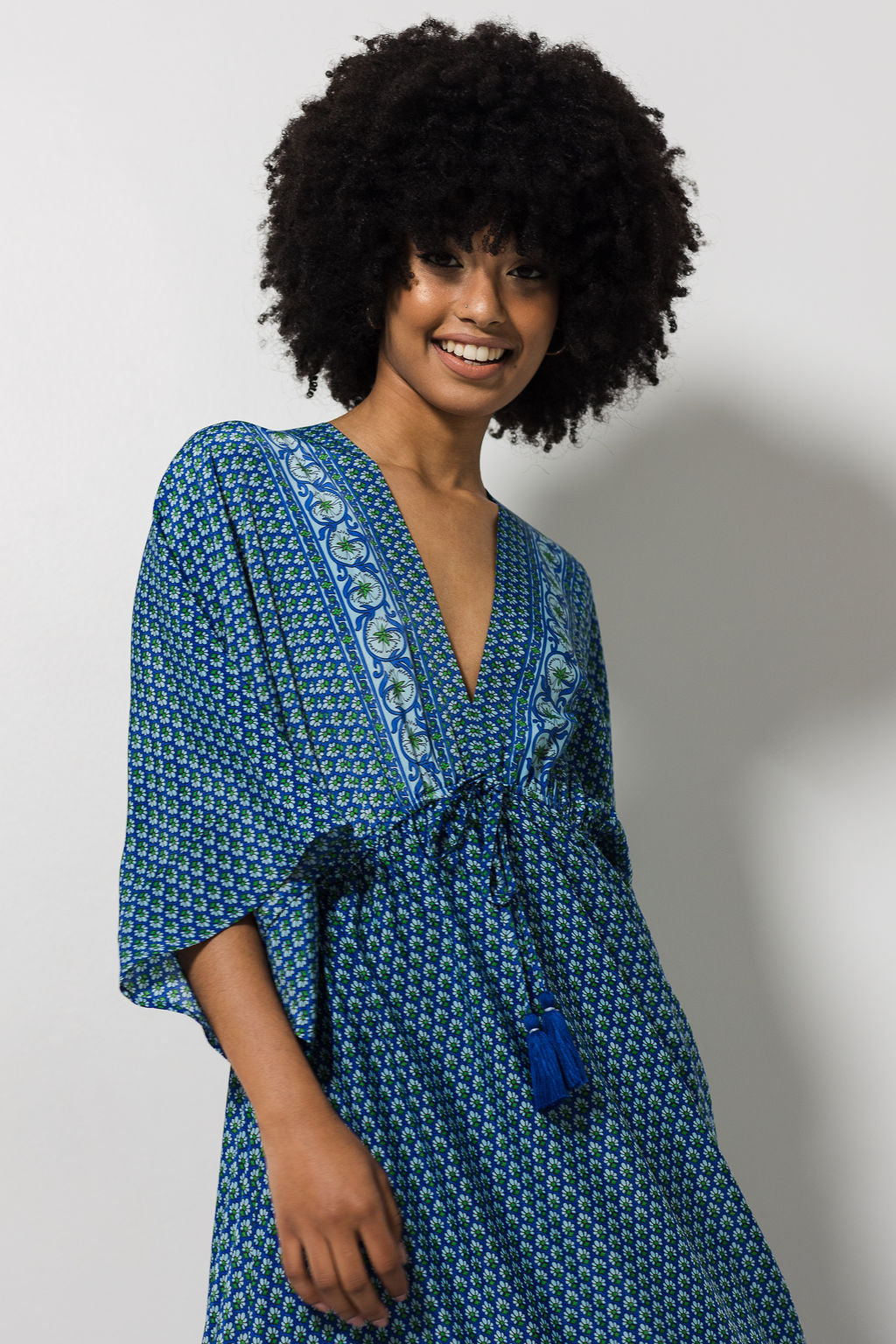 Morgan Maxi Dress | Azure Border Print