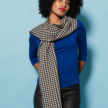Houndstooth Cotton Wrap |  Yellow