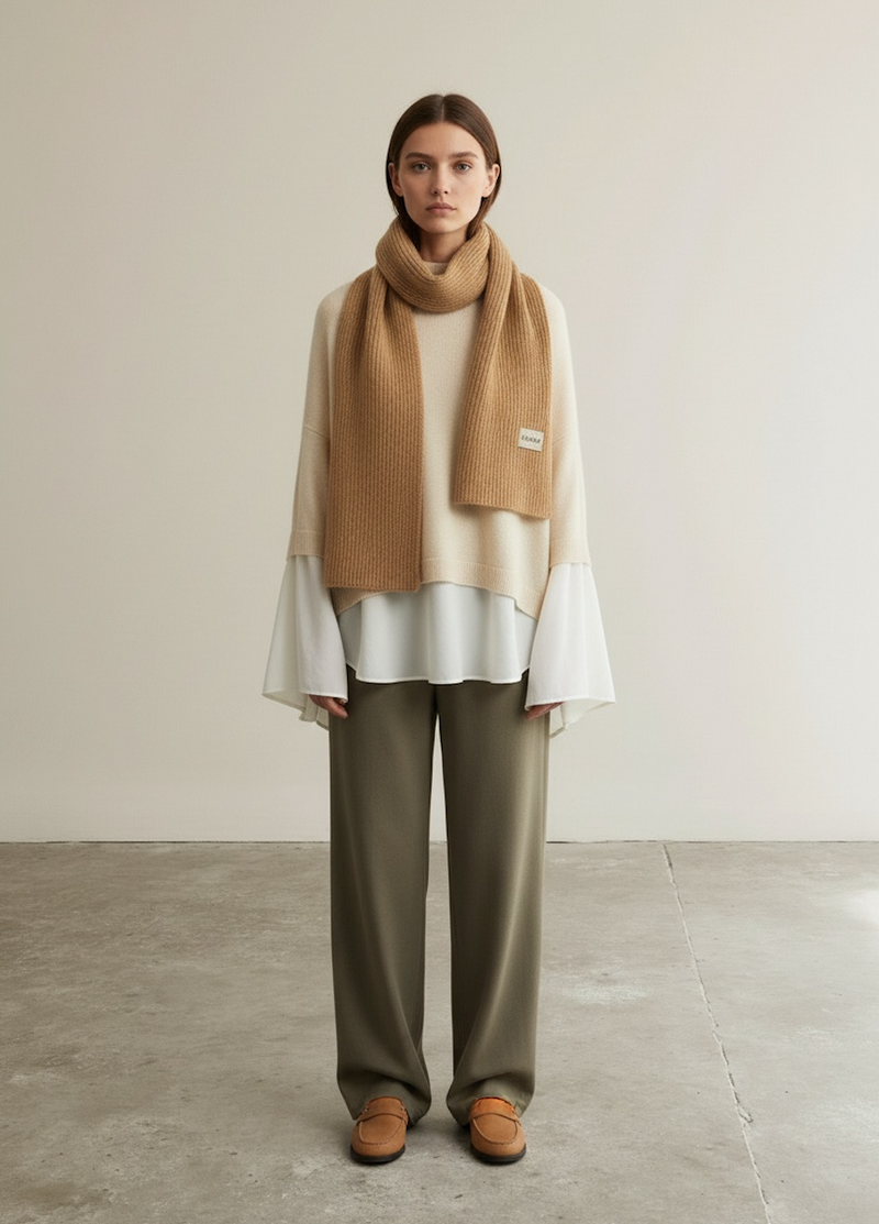 Nest Knit Scarf | Wheat