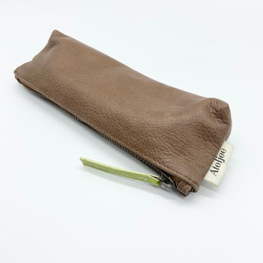 Leather Minimalist Hold-All Pouch | Taupe