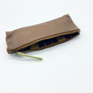 Leather Minimalist Hold-All Pouch | Taupe